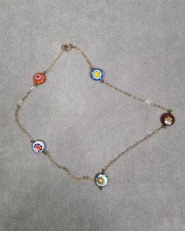Necklace with mille fiori beads