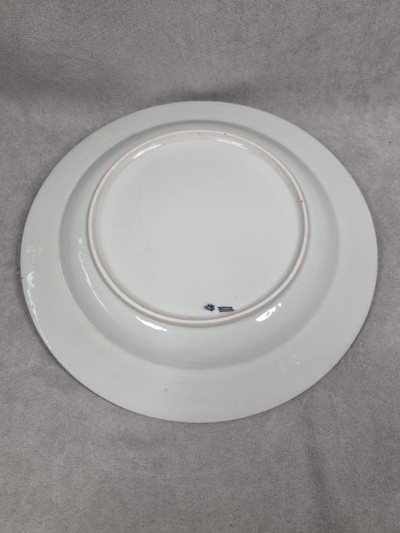Antik musselmalet riflet middagstallerken - Billede 2