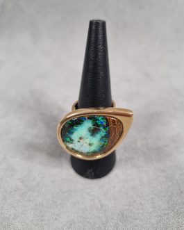 14 karat gold ring with boulder opal