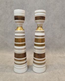 Bjørn Wiinblad for Rosenthal: a pair of candlesticks in studioline four colors