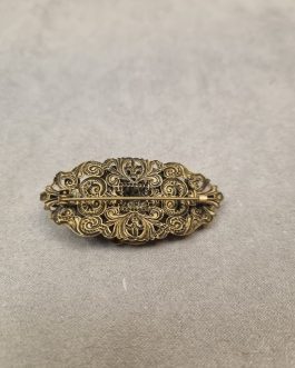 Bijouteribroche med farvede sten
