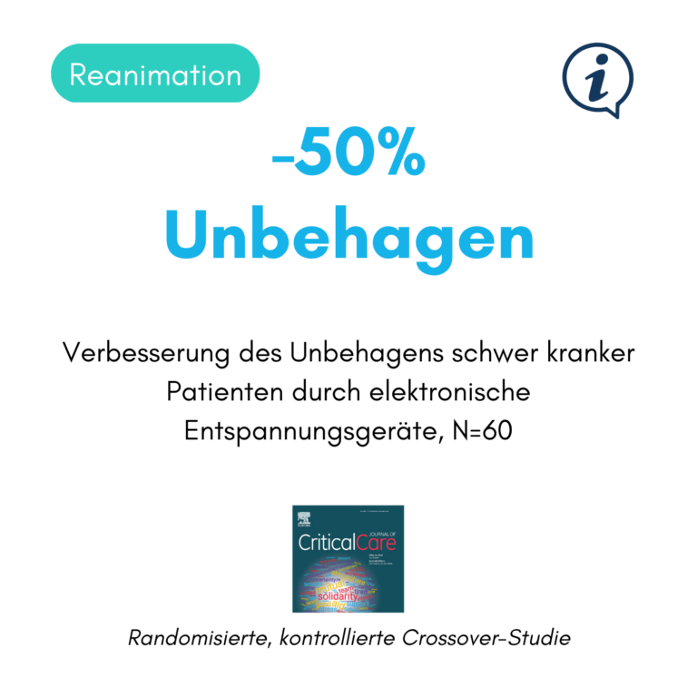 klinische Studie, die auf einer Intensivstation durchgeführt wurde. Einsatz von virtueller Realität zur Verbesserung des Unbehagens des Patienten