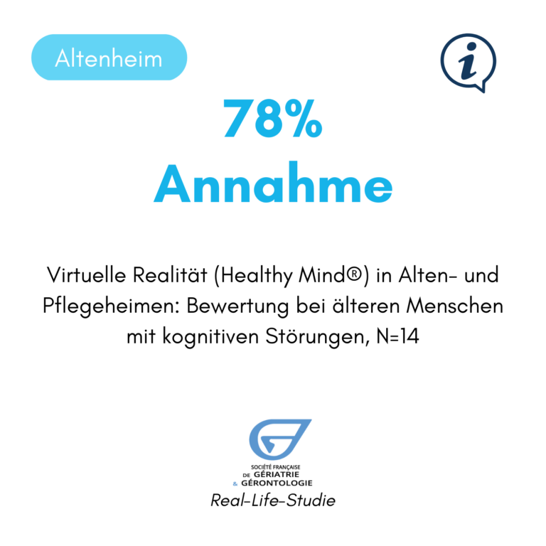 Studie, die in einem EHPAD (Altenheim) durchgeführt wurde. Virtuelle Realität zur Entspannung älterer Menschen mit kognitiven Problemen.