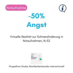 klinische Studie, die in Notaufnahmen durchgeführt wurde. Einsatz der virtuellen Realität zur Schmerzlinderung in der Notaufnahme.