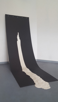 Untitled (Flow) rubber mat, plaster