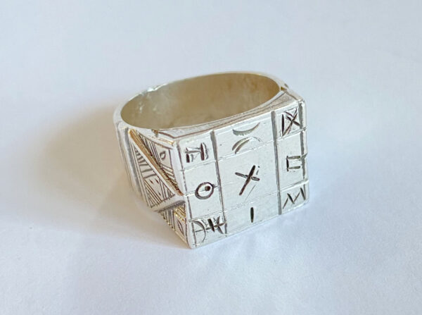 tuareg ring with symbols