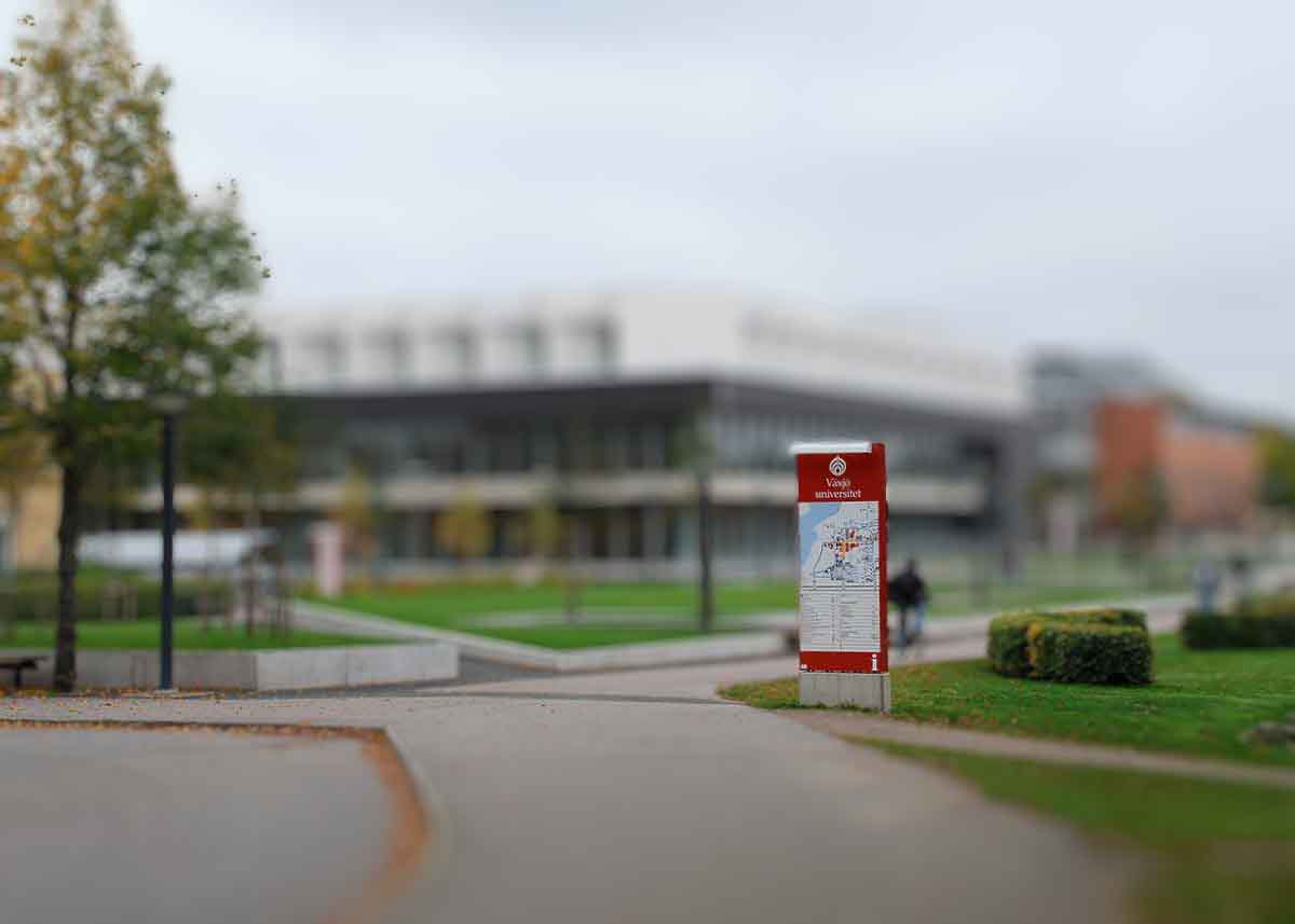Bild från campus vid Linnéuniversitetet i Växjö