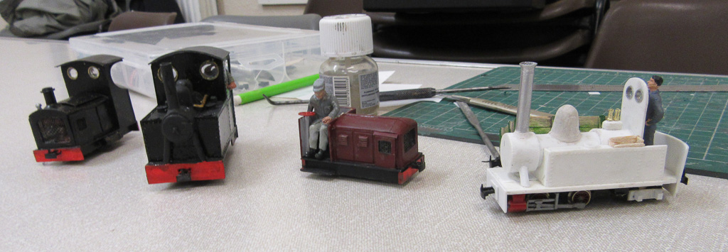 Four narrow-gauge locomotives under construction