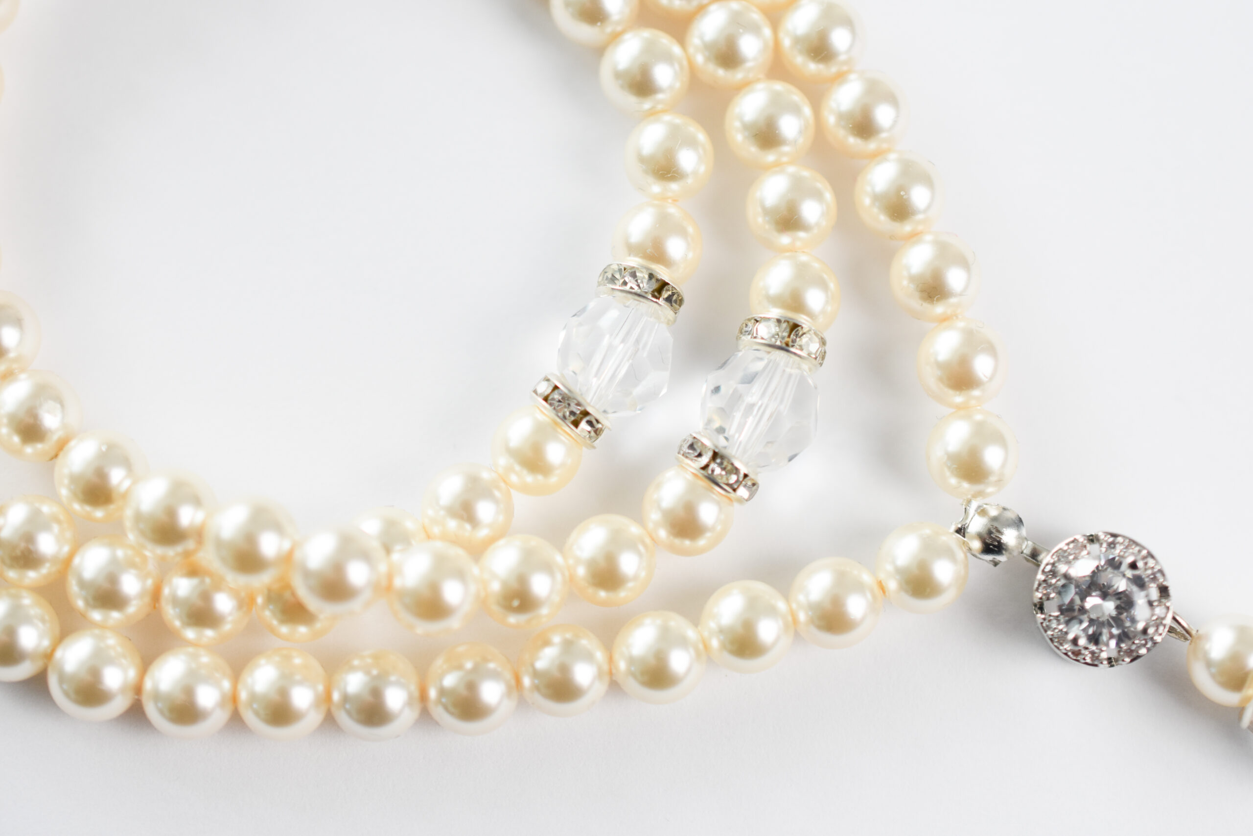 Cream Swarovski Pearl Tasbeeh with Crystal Pendant | Hijab Gems