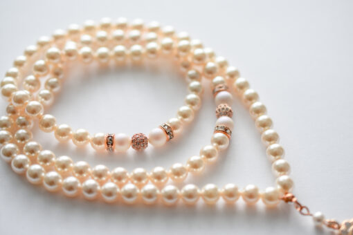 creamrose swarovski pearl tasbeeh