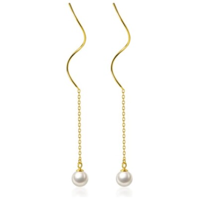 Emmely Golden  Threader Earring pearl