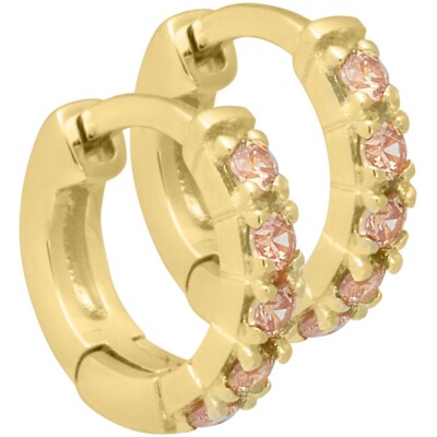 Creoler | Champagne 10 mm. creoler med champagnefarvede Zirkonia