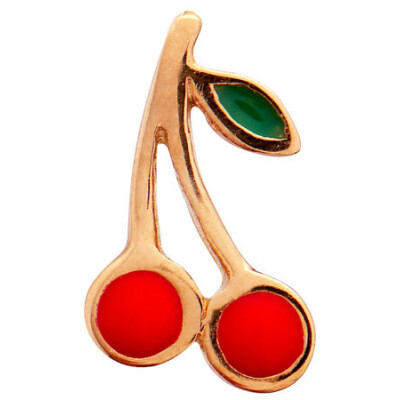 Petit Cherry Earring Gold Enamel