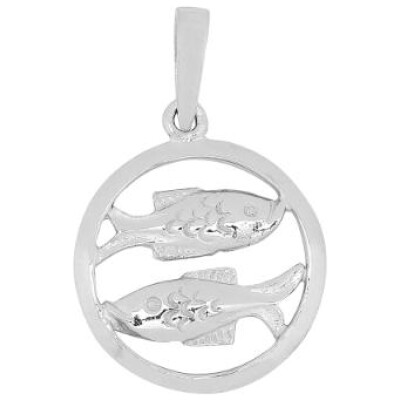Rhod. sølvvedhæng FISKEN 12mm