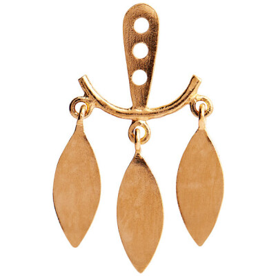 Dancing Three Leaves Behind Earring gold