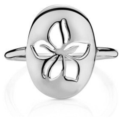 Ring shiny silver HIBISCUS