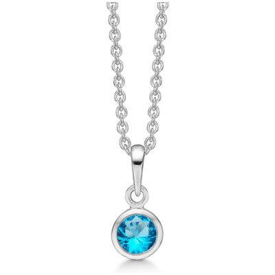 Sølv rhod coll. synt aqamarine