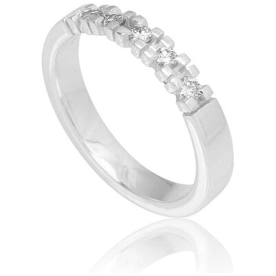 ALLIANZ-color-lab. Alliancering i hvidguld med 5 stk. diamant ialt: 0,20 ct. *white. Tilføj diamanter med tiden