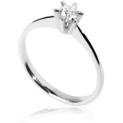 BRILLANZ Stor diamant for pengene. Ring i 14 kt. hvidguld med 0,25 ct. diamant w-tca/si. Byt inden for 2 år.