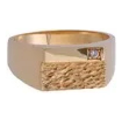 8 kt herre ring med 0,03 ct brill