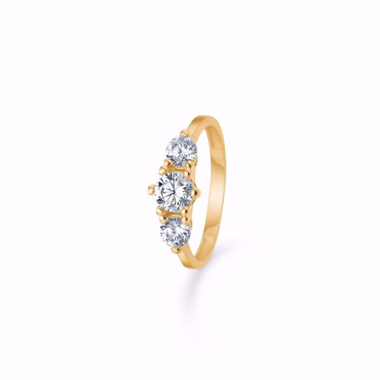 Guld ring 8kt. med zirkonia