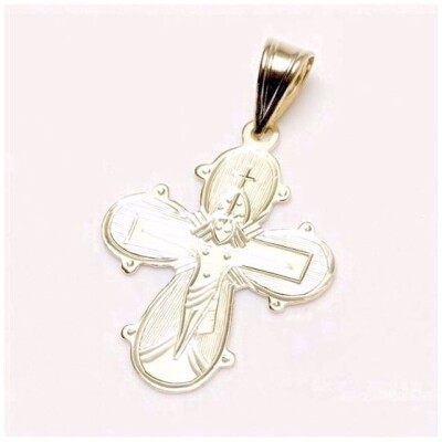 Guld dagmar kors 8kt.Håndgraveret 2,9cm x 1,7cm (stor)