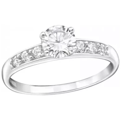 Sølv overdrysset Ring med Cubic Zirconia