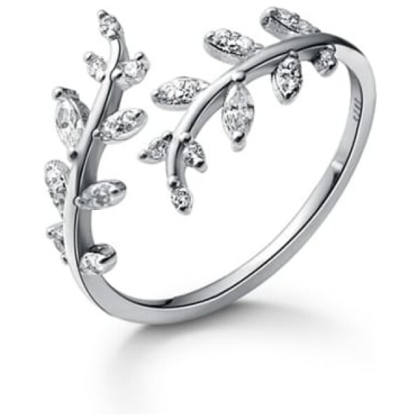 Emmely Cubic Zirconia Leaf Minimalist Band Ring