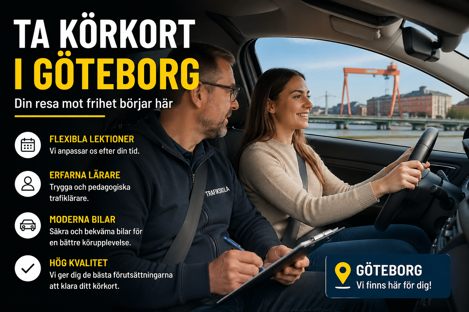 Ta körkort Göteborg körlektion med trafiklärare