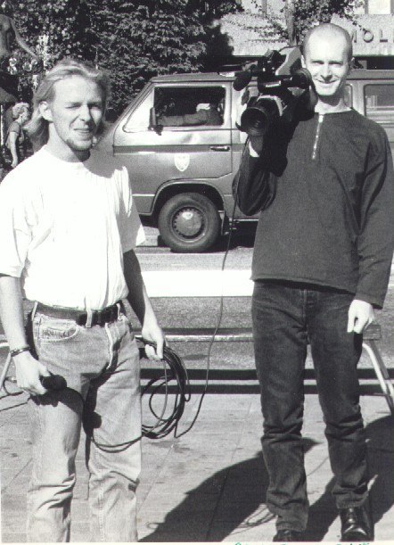 Raymond Sebergsen and Rune B. in Molde doing a documentary film.