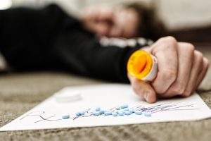 Taking pills and falling to sleep