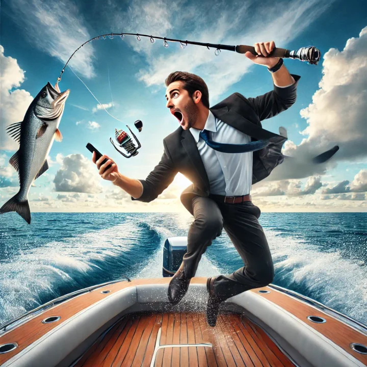 selger paa fisketur