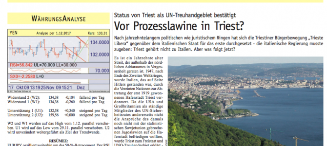 Vienna: the Börsen-Kurier about Trieste’s legal action on taxation VS the Italian Government