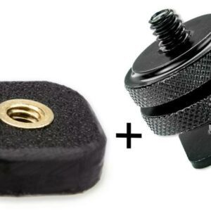 Rock Solid 1/4"-20 Mighty Mount Adhesive Tripod Adapter w/ Hot Shoe