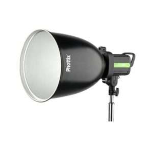 PHOTTIX 45 ° LONG RANGE REFLECTOR WITH GRID AND DIFFUSER (BOWENS MOUNT, 30CM, 11.8″, SILVER)