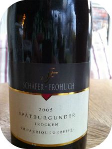 2005 Weingut Schäfer-Fröhlich, Spätburgunder Trocken in Barrique gereift, Nahe, Tyskland