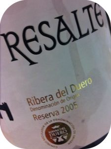 2005 Bodegas Resalte de Peñafiel, Resalte Reserva, Ribera del Duero, Spanien