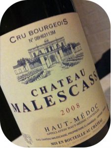 2008 Château Malescasse, Haut-Médoc Cru Bourgeois, Bordeaux, Frankrig