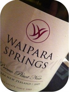 2009 Waipara Springs Winery, Premo Pinot Noir, Waipara, New Zealand