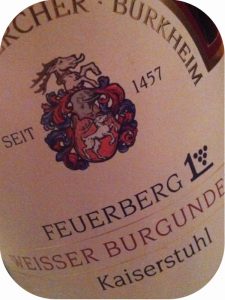 2011 Weingut Bercher, Burkheimer Feuerberg Weisser Burgunder Großes Gewächs, Baden, Tyskland