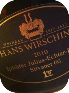 2010 Weingut Hans Wirsching, Iphöfer Julius-Echter-Berg Silvaner Großes Gewächs, Franken, Tyskland