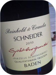 2010 Weingut Schneider, Spätburgunder Parzelle Schönenberg, Baden, Tyskland