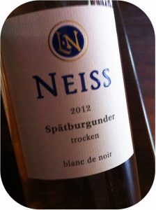 2012 Weingut Neiss, Spätburgunder Blanc de Noir, Pfalz, Tyskland