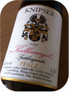 2011 Weingut Knipser, Kalkmergel Spätburgunder, Pfalz, Tyskland