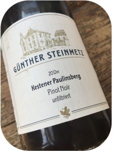 2012 Weingut Günther Steinmetz, Kestener Paulinsberg Pinot Noir Unfiltriert, Mosel, Tyskland