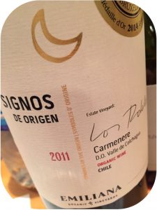 2011 Viñedos Emiliana, Signos de Origen Carmenere, Colchagua, Chile