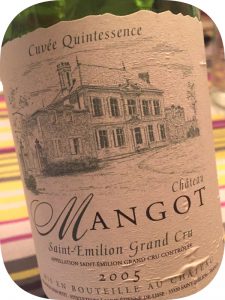 2005 Château Mangot, Cuvée Quintessence Saint-Emilion Grand Cru, Bordeaux, Frankrig