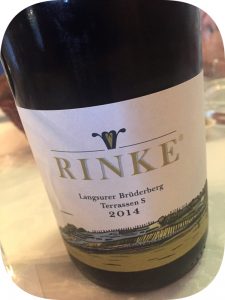 2014 Weingut Rinke, Langsurer Brüderberg Terrassen S Chardonnay Mischsatz, Mosel, Tyskland