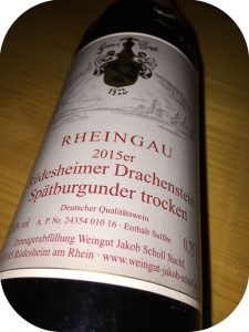 2015 Weingut Jakob Scholl Nachf, Rüdesheimer Drachenstein Spätburgunder Trocken, Rheingau, Tyskland