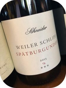 2013 Weingut Schneider, Weiler Schlipf CS Spätburgunder ***, Baden, Tyskland